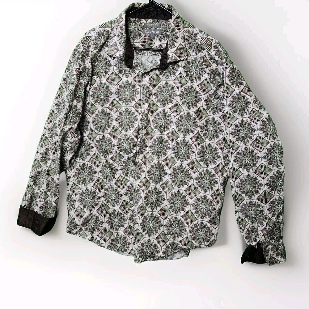 Paulo Solari Men's Button Shirt Short Sleeve Size 3X Cotton Blend Casual